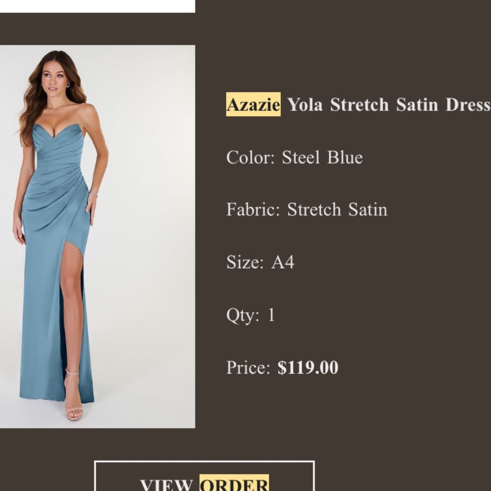 Elegant Blue Evening Gown (Petite length)